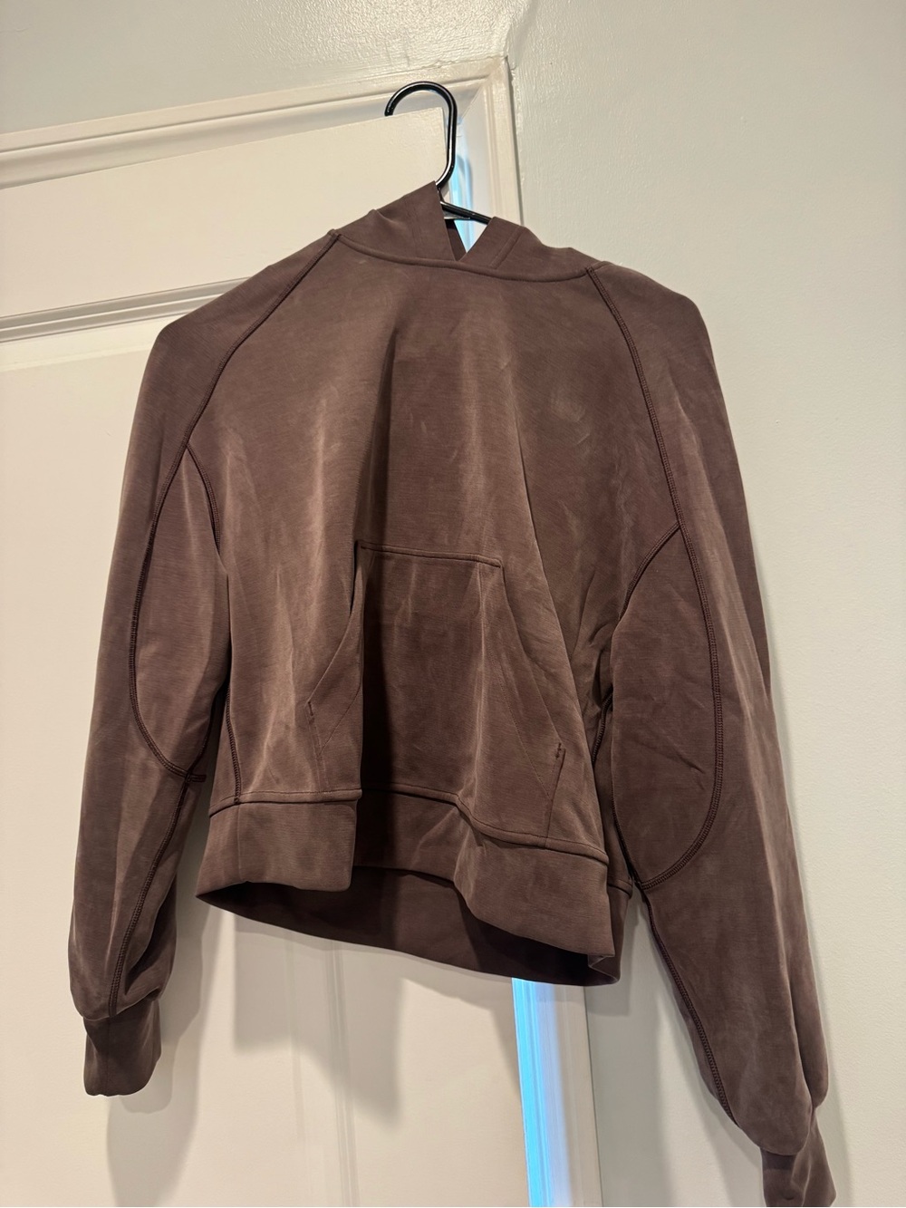 Women's Chocolate Brown Hooded Pullover Jacket